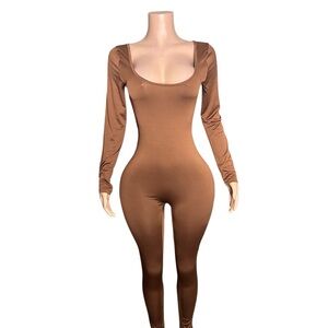 Brown Long Sleeve Bodysuit